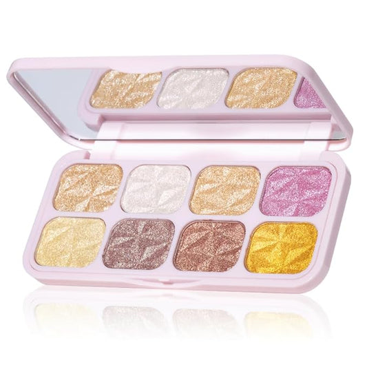 8-Color Eyeshadow Palette, Gilded Soft Focus, Warm Gold & Neutral Shimmer Shades, Waterproof Long-Lasting Formula, Smooth Blendable Eye Makeup for Natural Glam Looks