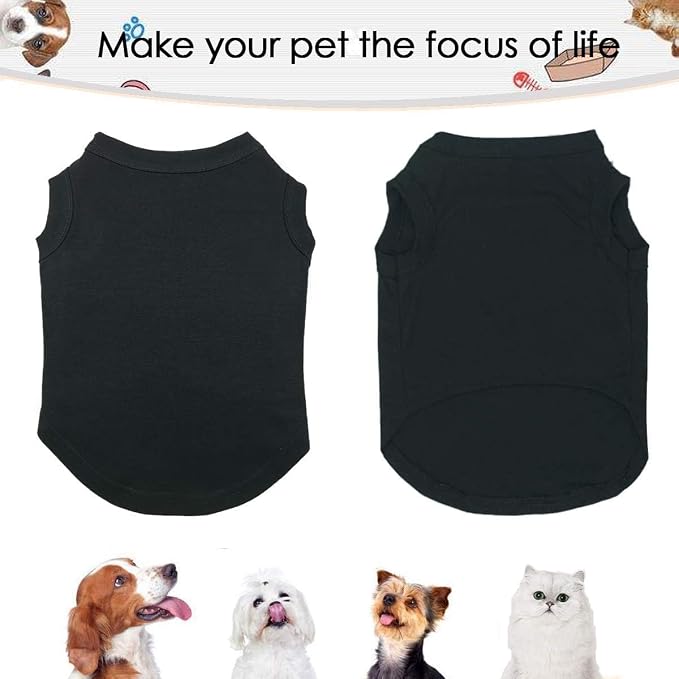 3pcs Dog Shirts Cats Clothes Sleeveless Blank Vest Apparel Extra Small Pet | Soft and Breathable Cat Outfits; Cat Clothing; T-Shirt for Puppy Small Medium Dogs and Cats; Solid Color Tank Top Costumes