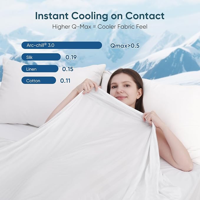 Elegear Cooling Blanket Twin for Hot Sleepers, One-Way Moisture Flow | Arc-Chill® 3.0 Q-Max>0.5 Cooling Fabric with One-way Moisture Flow Helps Keep Skin Cool & Dry & Breathable, No Sticky Feeling