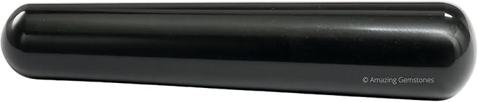 Amazing Gemstone Black Tourmaline Crystal Wand Massage Stick - Pelvic Wand Gua Sha for Adults - Crystals and Healing Stones Massage Wands for Adults Gifts (Smooth)