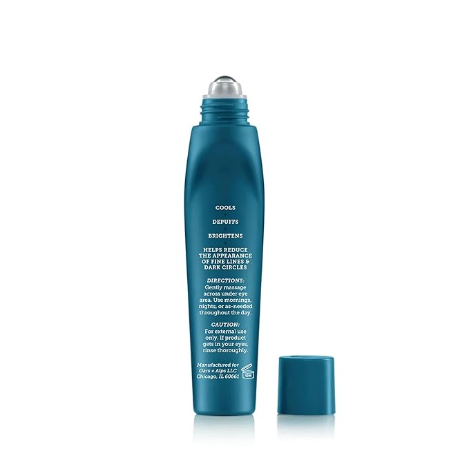 Oars + Alps Wake Up Eye Roller and Eye Depuffer, Infused with Caffeine and Aloe Vera, TSA Friendly, 0.5 Oz, 2 Pack