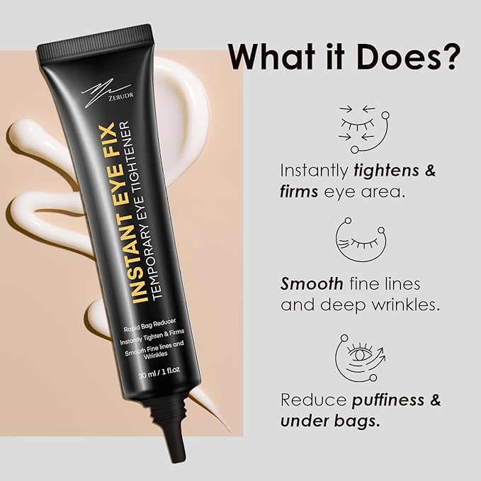 Instant Temporary Eye Tightener: Eye Tightener cream Reduces Under Eye Bags, Dark Circles & Puffiness, Anti Aging Fine Lines, Firm That Delicate Skin Under Your Eyes 0.85 OZ