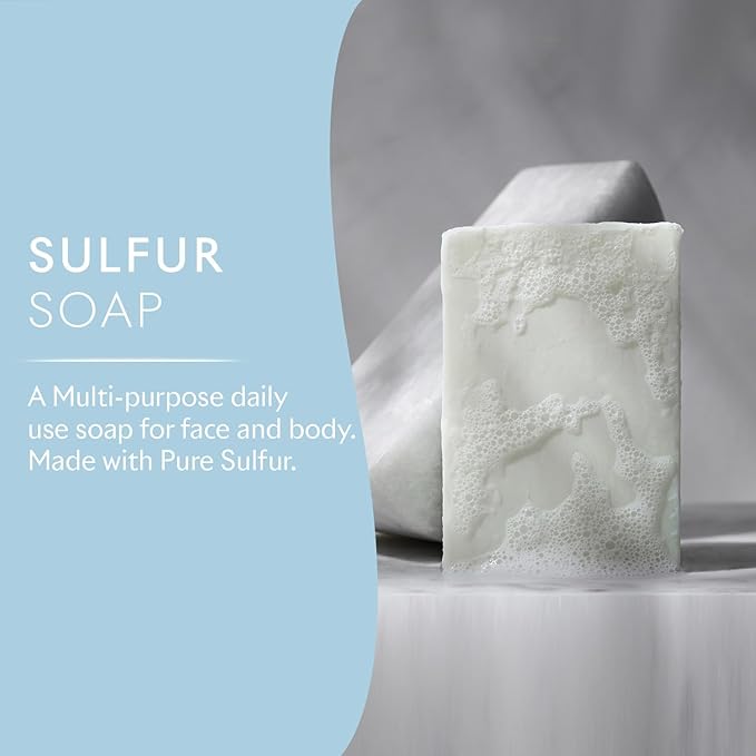 SEACRET Sulfur Soap Bar for Face & Body - Nature-Powered Sulfur Cleanser for Radiant Skin, Sulfur Skin Care, Sulfur Bar Soap, Sulfur Soap (Pack of 2)