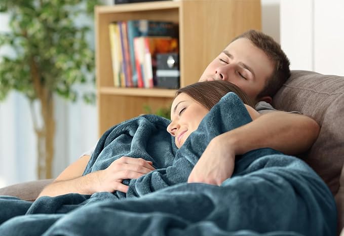 Utopia Bedding Soft Fleece Bed Blanket Twin Size Stone Blue (60x80 Inch) | Microfiber Plush Warm Lightweight Breathable Cozy Blanket Anti-Static, All Season Use, Gift for Women and Men