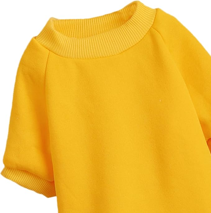 Soft Puppy Sweater for Small Dogs Winter Pullover, Yellow XL | Elastic Cuffs Pet Clothes, Holiday Party Matching, Fall Winter Daily Outfit, Soft Breathable Machine Washable Sweatshirt