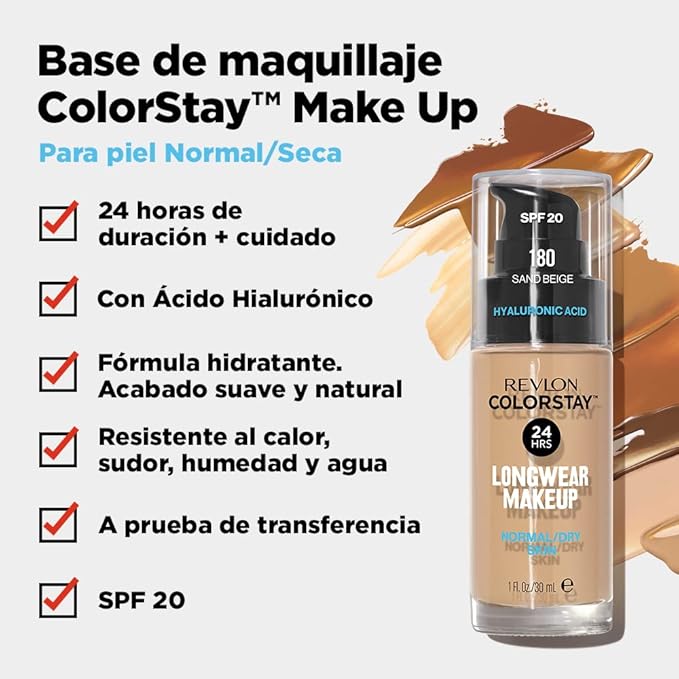 Revlon Colorstay SPF 20 Makeup Foundation for Normal/Dry Skin, True Beige, 1 Ounce
