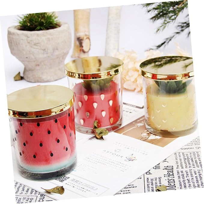 Fruit Shaped Smokeless Watermelon Scented Candle with Natural Essential Oils Handmade Aromatherapy Candle for Home and Office Décor