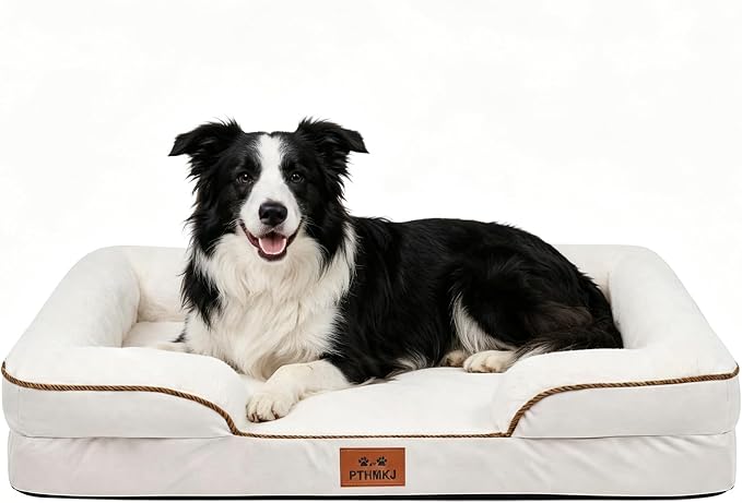 Orthopedic Dog Beds Large Sized Dog, Memory Foam Dog Bed Couch, 36"L | Dual-layer Foam Mat, Washable Cover&Waterproof, Contoured Bolster Design, Indoor&Car Truck, Pet Bed for Dogs Cats Up to 50lbs