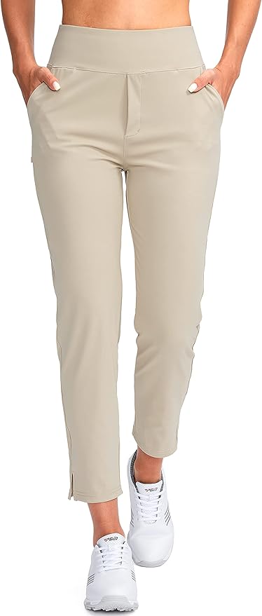 YYV Women's Golf Pants High Waist Stretch Ankle Pants with Pockets | Work Ankle Pants, Dress Pants with 4 Pockets, For Yoga Business Travel Casual