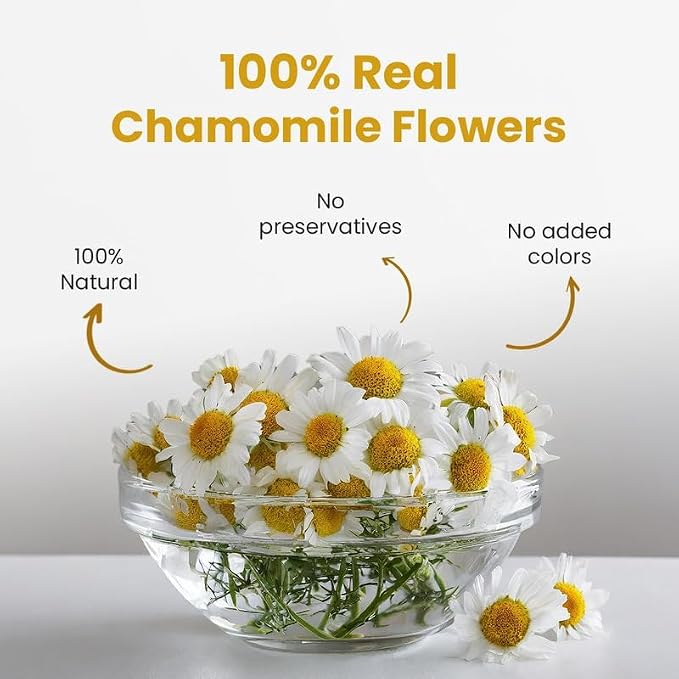 BLUE TEA - Chamomile Tea - 1.05 Oz (50+ Cups) Loose | Get a good Sleep - Relaxation - Stress Relief | Herbal Tea - Caffeine Free - Flower Based - Non-Bitter - Night Time Tea | Reusable Pet Jar
