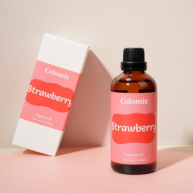 Fragrance Oil Strawberry 100ml for Candle Making Scents, Essential Oil for Diffuser for Home, Soap Slime, Home Aroma, Car Scented Oils, 3.38 Fl.Oz Long-Lasting Scent Gift Oil