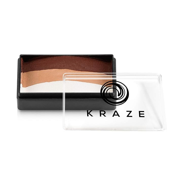 Kraze FX Dome Stroke - Puppy (25 gm), Professional 1-Stroke Split Cake, Hypoallergenic, Non-Toxic, Water Activated Face & Body Painting Makeup Supplies for Sensitive Skin, Kid Safe, Adults