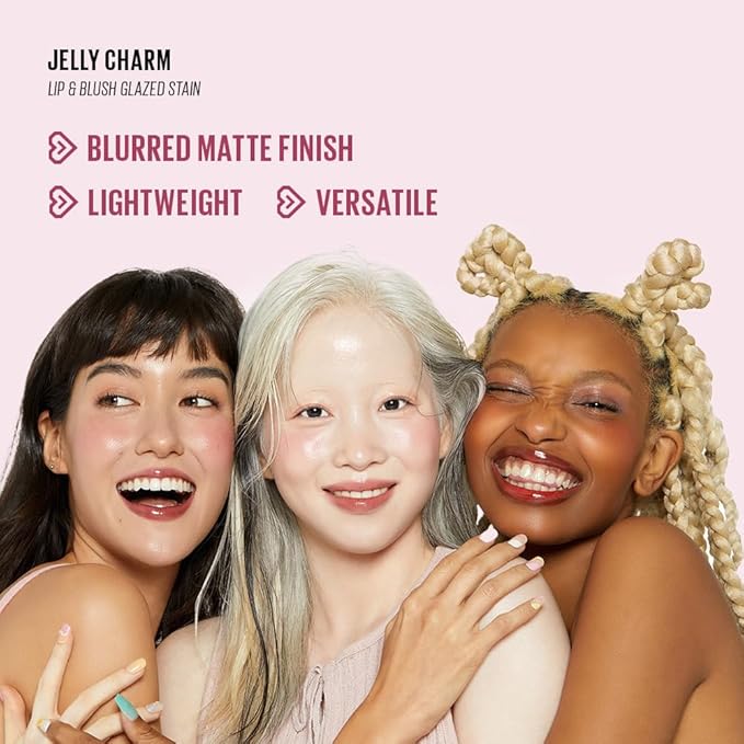 Kaja Lip & Blush Glazed Keychain Stain - Jelly Charm 03 Berry Colada | with Triple Berry Complex, Lemon Fruit Extract & Olive Squalane, Hydrating, Long Lasting Tint