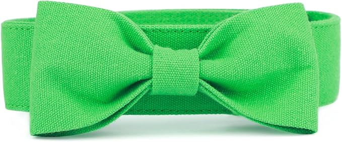 Segarty Dog Bow Ties, Adjustable Green Bowtie Collar for Small Medium Dogs Neck Girth 10.2-14.2in, Cat Tie Tuxedo Comfortable Cotton Pets Grooming Accessories for Formal Wedding Holiday Birthday Party