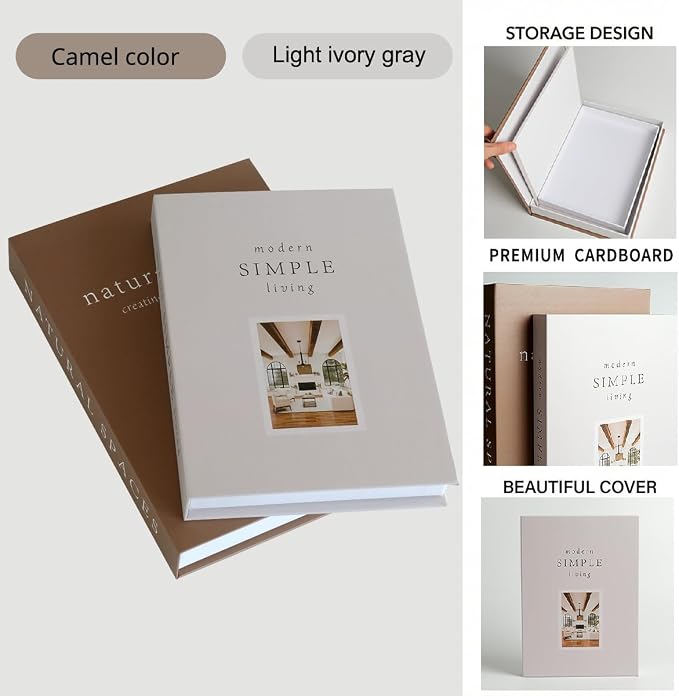 Decorative Book Coffee Table Books Hidden Storage Remote Holder | Coffee table decor with hidden storage for remotes, jewelry and cards. Magnetic closure keeps essentials organized.
