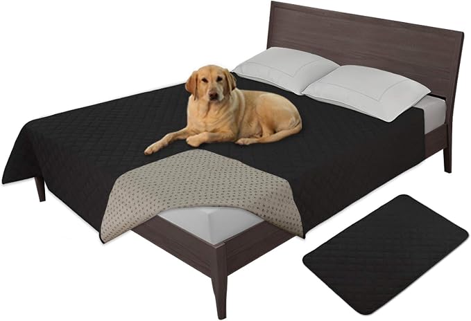 Easy-Going Waterproof Dog Bed Cover, Non-Slip Pet Blanket, 96x82in, Black | Leakproof Couch Cover, Machine Washable Furniture Mattress Protector, Soft Sofa Mat For Dogs, Pet Friendly
