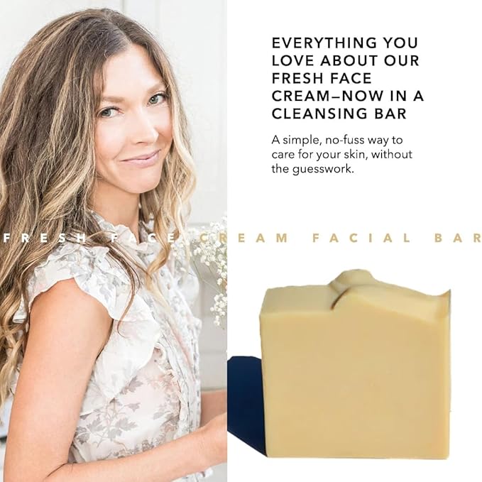 Pretty farm girl Facial Cleansing Bar – Tallow & Goat Milk Soap with Lavender & Frankincense – Gentle Face Cleanser for Sensitive Skin, 5oz