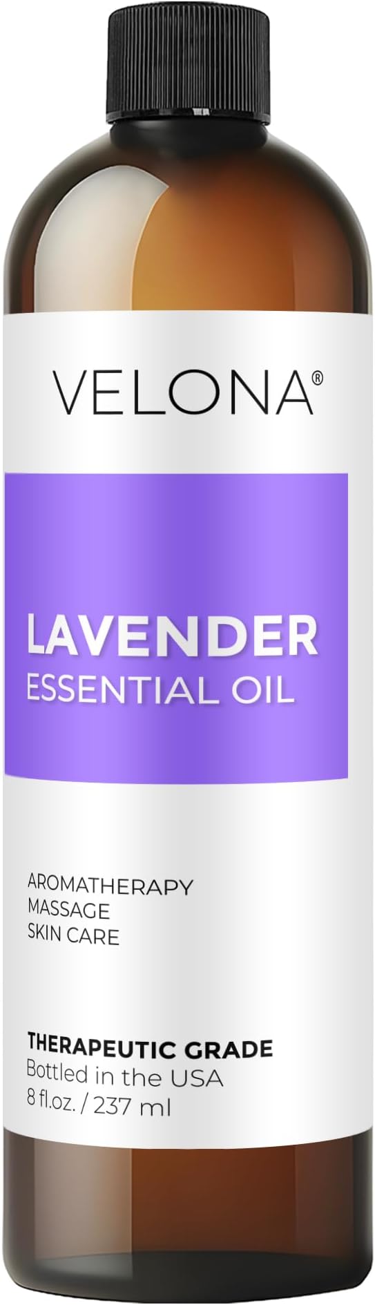 velona Lavender Essential Oil by Velona - 8 Fl Oz | Therapeutic Grade | for Aromatherapy Diffuser, Massage, Skincare, Haircare, Soapmaking