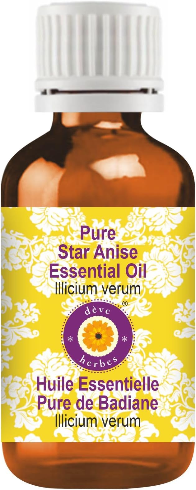 Deve Herbes Pure Star Anise Essential Oil (lllicium verum) Steam Distilled 10ml (0.33 oz)