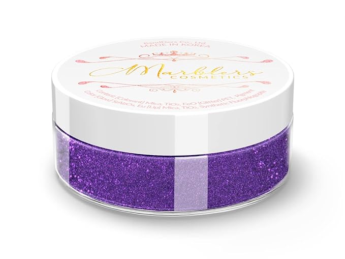 MARBLERS Glitter Mica Powder [Purple Vibe] 0.14oz (4g) | Glitter Mica | Highly Pigmented | Non-Toxic, Vegan, Cruelty-Free | Eyeshadow, Body Butter, Nail Polish, Nail Art | Party, Body, Face Makeup
