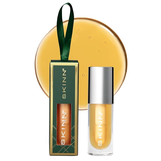 SKINN Luminous Lip Oil, Golden - Lip Care for Dry and Cracked Lips - Ultra-Light Non-Sticky Formula with Sheer Glossy Finish - Soothing Vitamin C & Manuka Honey Supports Collagen Production