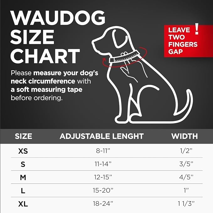WAUDOG Long Lasting Leather Dog Collar for Large Dogs, Medium & Small Dogs - Adjustable Classic Puppy Collars for Large Breed Dogs - Boy & Girl Dog Collars with Durable Buckle, D-Ring & QR Dog Tag