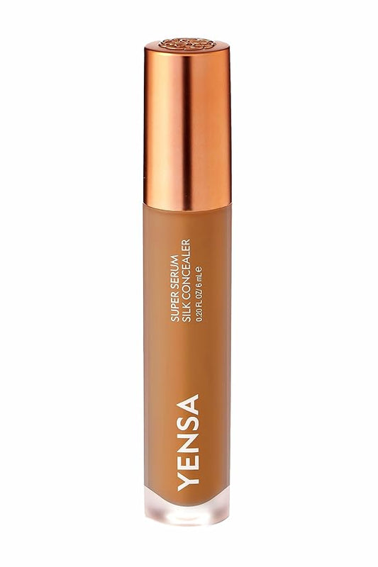 YENSA Super Serum Silk Concealer - Full Coverage Undereye Concealer & Peptides Serum for Face - Enriched with Vitamins C & E, Bakuchiol & Superfoods to Boost Radiance - Medium 2 (0.2 Fl oz)