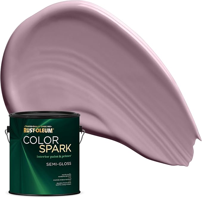 Rust-Oleum Color Spark Interior Paint and Primer in One, Semi-Gloss, Dusty Orchid, 1 Gallon