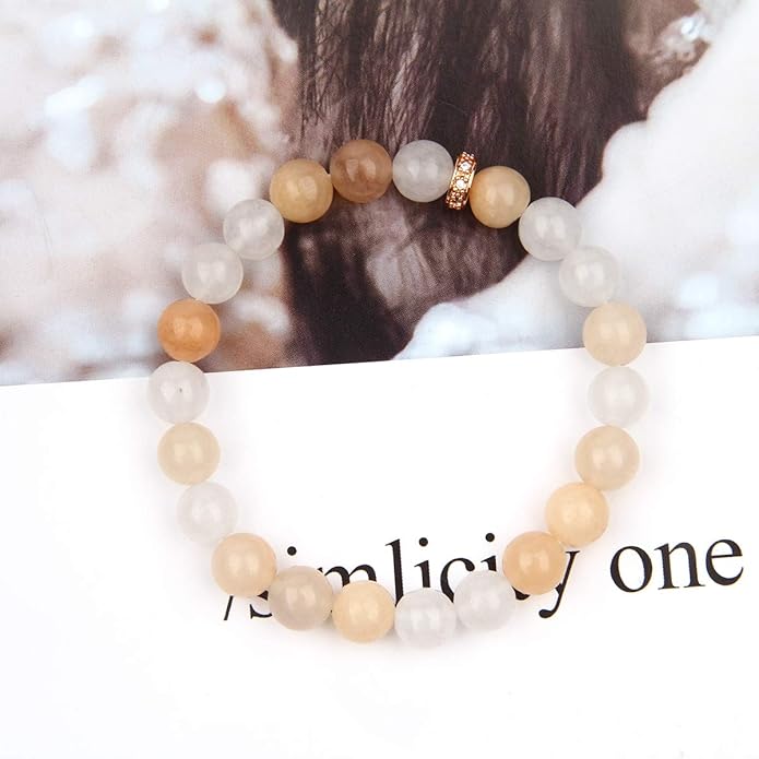 Jardme Healing Crystal Bracelets for Women, 8mm Beaded Natural Stone Stretch Chakra Bracelets Tree of Life Bracelet Jewelry Gifts for Women