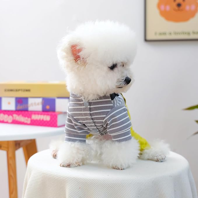 Dog Stylish Overalls Comfortable One Piece Puppy Outfits Summer Bib Overalls for Small Dogs Cute Pet Jumpsuit Onesie Chihuahua Yorkies Birthday Holiday Clothes Costume