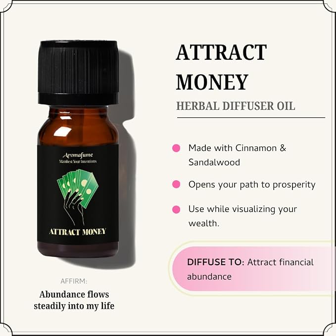 Attract Money, Success & Prosperity, Better Business Herbal Oil Diffuser Blends by Aromafume | 3 x 10ml/0.33 fl oz| Aromatherapy Oils for Manifestation & Mindfulness | Non-Toxic, Vegan, Cruelty-Free