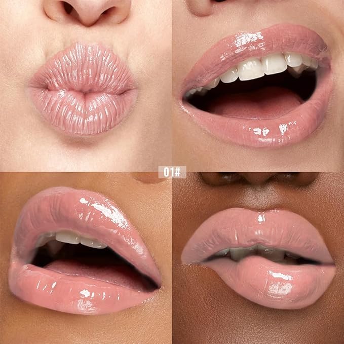 Hydrating Lip Oil, Nourishing Lip Lacquer with Non-Sticky Formula, Color Changing, 0.35 Ounce (1#, 1 Count (Pack of 1))