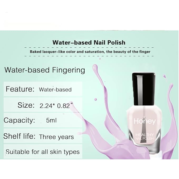 Non Toxic Nail Polish Set, Easy Peel Off Fast Dry Nail Polish Set for Pack, Eco Friendly & Organic Water Based Nail Polish for Women,Teens,Kids (12 Bottles)