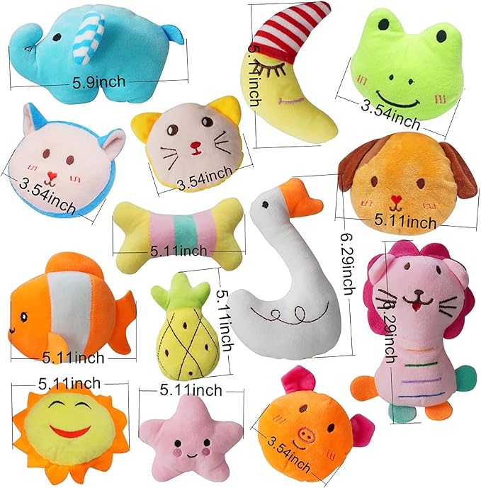 27 Pack Puppy Squeaky Toy Cute Bulk Plush for Small Dogs