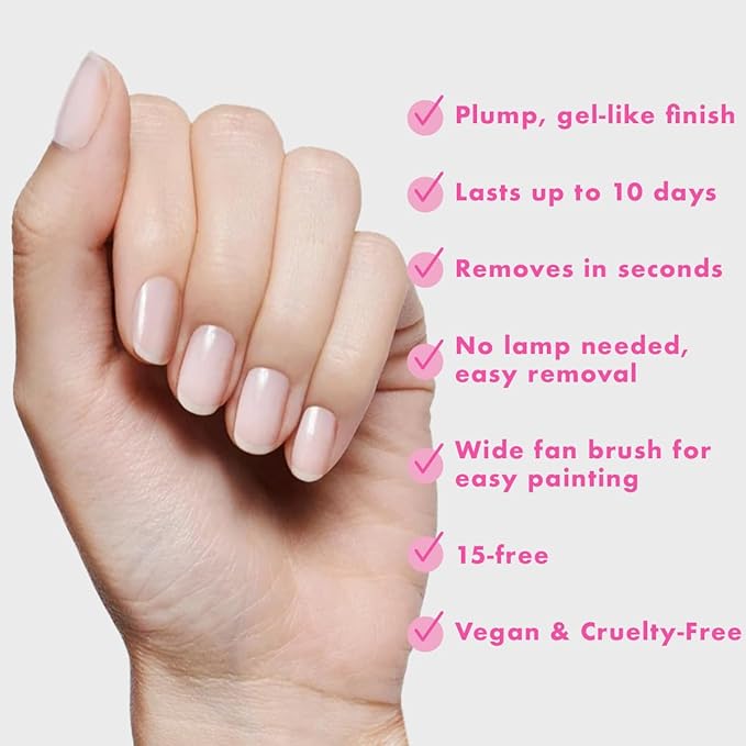 Olive & June Long Lasting Nail Polish | Spring Pastel Nails | Plump Gel-Like Finish No Lamp Needed | Lasts up to 10 days | Salon-Quality 15-Free Vegan & Cruelty-Free Chip-Resistant | BEB Sheer White