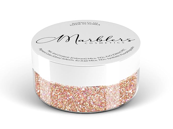 MARBLERS Holographic Face & Body Glitter [Holo French Pink] 0.18oz (5g) | Fine | Non-Toxic | Cruelty-Free | Festival, Rave & Party Makeup | Eye, Hair, Nail Polish, Eyeshadow | Nail Art | Gel Nail