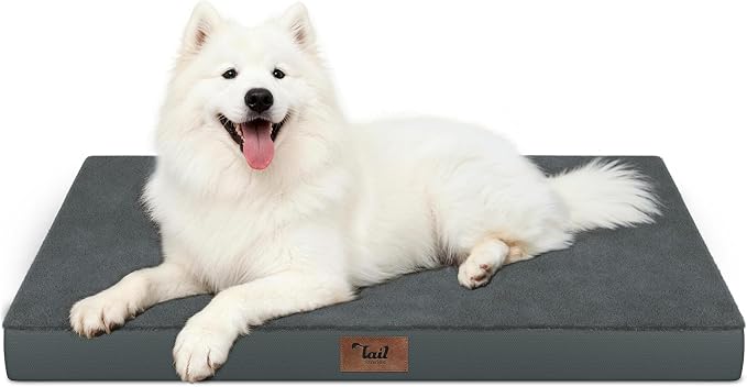 Large Waterproof Orthopedic Dog Bed with Egg Crate Foam | Fits 42x28 Crates, TPU Waterproof Layer, 1680D Washable Oxford Cover, Portable Handle, Indoor & Outdoor Use, Up to 80 lbs