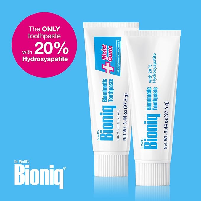 Bioniq Plus Toothpaste with 20% Hydroxyapatite, Fluoride Free Toothpaste, Hydroxyapatite Clinically Tested, Expert Enamel Care with Mint Flavor I 3.44 oz 3 Pack Family Value Size