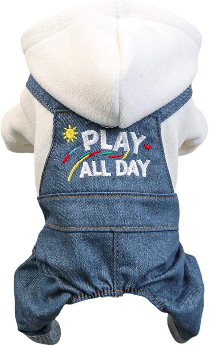 Dog Stylish Overalls Comfortable Puppy One Piece Outfits Summer Bib Overalls for Small Dogs Cute Pet Jumpsuit Onesie Chihuahua Yorkies Birthday Holiday Clothes Costume
