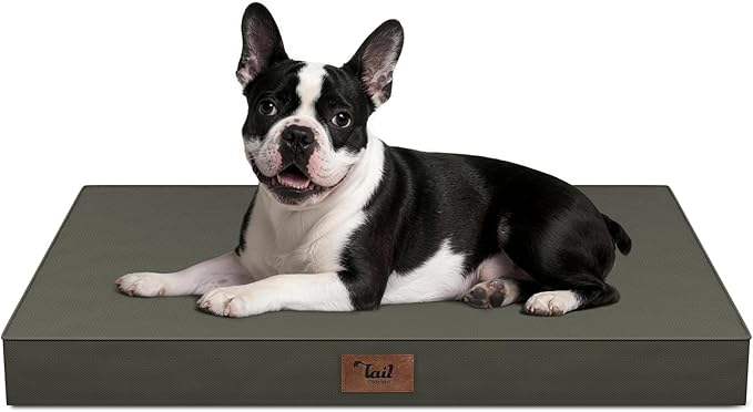 Orthopedic Waterproof Dog Bed for Small Dogs and Cats | Egg Crate Foam for Joint Support, Fits 30x19 Crates, TPU Waterproof Layer, Machine Washable 1680D Oxford Cover, Up to 30 lbs