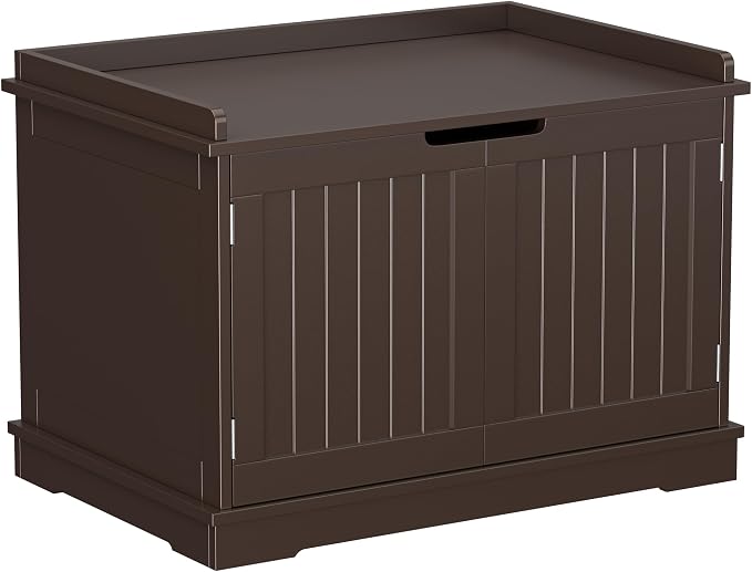 Pet Republic Hidden Cat Litter Box Enclosure - Cat Litter Box Furniture Table Nightstand (Coffee)