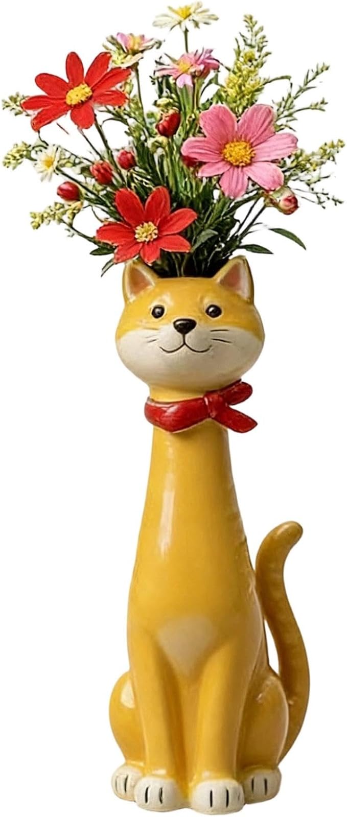 Quirky Dog Vase, Whimsical Boho Dog Flower Vase, Handcrafted Resin Decorative Dog Vases for Small Flowers, Funny Animal Resin Vases, Cute Puppy Planter for Desk Shelf, Boho Home Office Decor