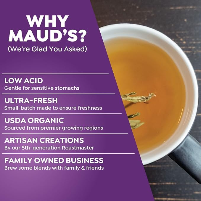 Maud's Organic Chamomile Lavender Tea Pods, 48 ct, Single Serve Pods – 100% Gourmet Blended Tea Leaves, Compatible with Keurig K Cups Maker