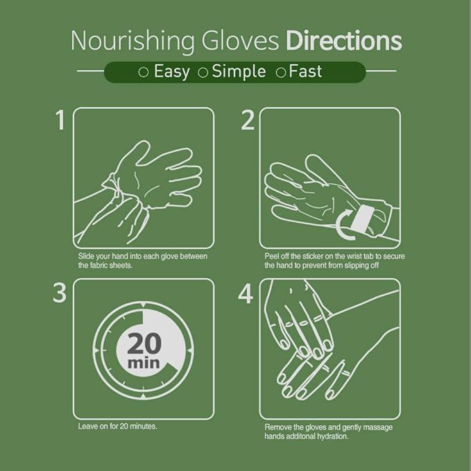 Epielle Nourishing Hand Mask 6 Pairs, Repair and Soften with Hemp & Rosemary Extract, Deep Moisturizing Gloves for Dry, Cracked Hands, Self Care Gifts for Women, Spa Kit, Stocking Stuffers