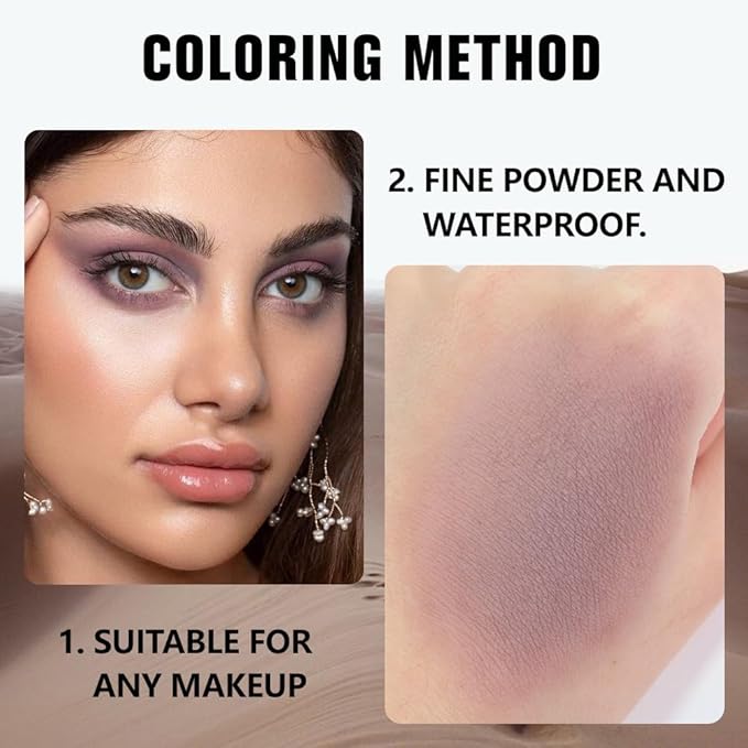 Matte Mauve Taupe Eye Shadow Palette Makeup For Older Women, Matte Single Monochrome Eyeshadow, Mini Single Pressed Pigmented Waterproof Sombras Para Ojos, Vegan, Talc, Paraben&Cruelty Free