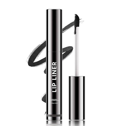 Lip Liner, Lip Gloss Gift for Women Matte Finish Vegan & Cruelty-Free, Highly-Pigmented for Create A Natural Lip Color (Black)