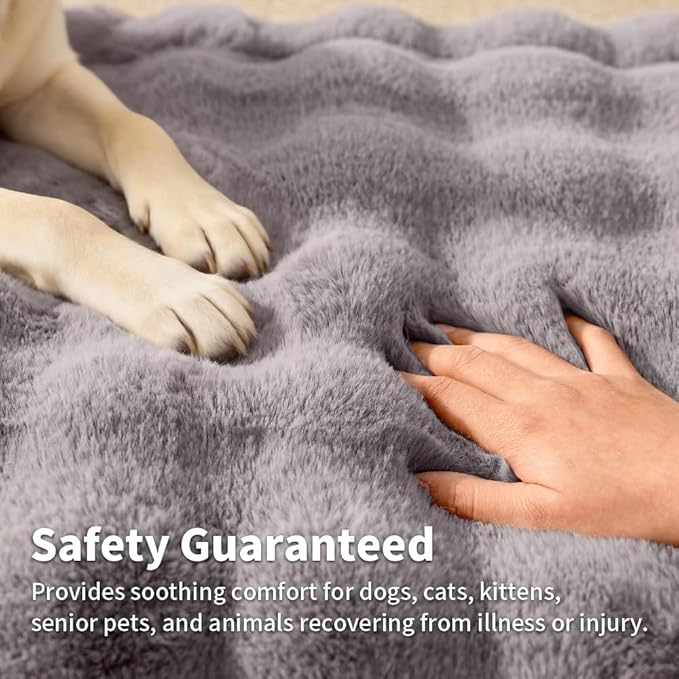 SOMAHE Plush Pet Bed Mat, Machine Washable, Medium 27x20 Dark Grey | Machine Washable + Non-Slip Paw Bottom: plush pet mat stays fluffy and steadier for large cats and small dogs.