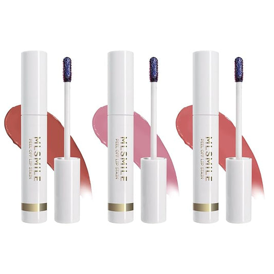 3PCS Lip Stain Peel Off， High Pigment Matte Lip Color,All-Day Vibrant Kiss-Proof Lip Stain, Long Lasting Waterproof Lip Tint for Women