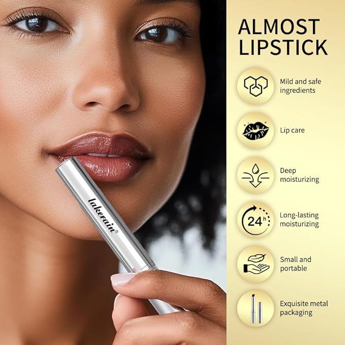 2Pcs Honey Noir Lipstick,Nourishing Honey Noir Lipgloss, Black and Pink Lip Tint,Deep Moisturizing Black Cherry Tint Lip Balm,Hydrating Lipgloss for All Skin Tones（black+pink）
