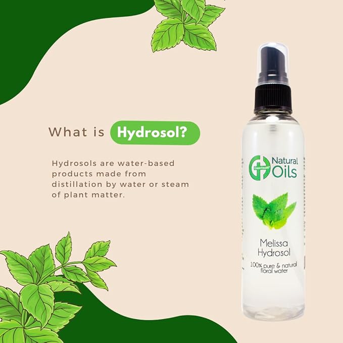 GreenHealth Melissa Hydrosol (Floral Water) - 8 fl oz Plastic Jug w/Cap - 100% Pure (NOT Oil)